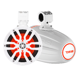 DS18 X Series HYDRO 6.5&quot; Wakeboard Pod Tower Speaker w/RGB LED Light - 300W - White CD-86407