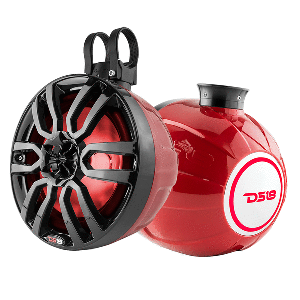 DS18 HYDRO 8&quot; Compact Wakeboard Pod Tower w/RGB Light - 375W - Red CD-86515