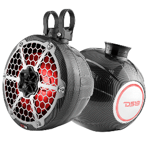 DS18 HYDRO 8&quot; Compact Wakeboard Pod Tower w/RGB Light - 375W - Black Carbon Fiber CD-86517