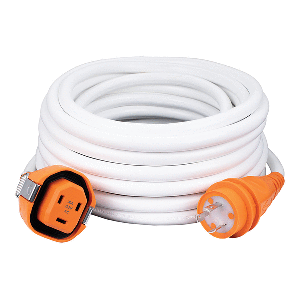 SmartPlug 30AMP/125V Cordset Female, SmartPlug Boatside &amp; 30AMP Twist Type Dockside - White - 50&#39; CD-86519