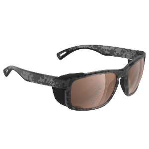 H2Optix Reef Sunglasses Matt Tiger Shark, Brown Lens Cat.3 - AntiSalt Coating w/Floatable Cord CD-87260