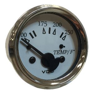 VDO Cockpit Marine 52MM (2-1/16&quot;) Water Temp. Gauge - 0-250&deg;F - White Dial/Chrome Bezel CD-87355