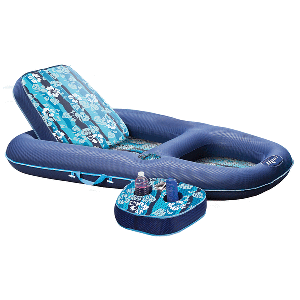 Aqua Leisure Ultimate 2-in-1 Lounge &amp; Caddy - Hibiscus Flip CD-87384