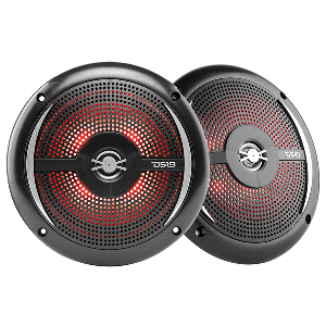 DS18 HYDRO 6.5&quot; 2-Way Marine Slim Speakers w/RGB LED Lighting 100W - Black CD-88045