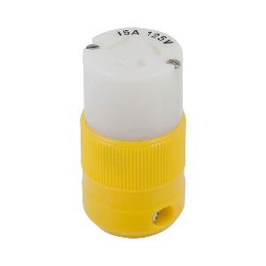 Marinco Locking Connector - 15A, 125V - Yellow CD-89025