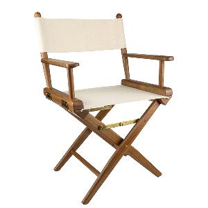 Whitecap Director&#39;s Chair w/Natural Seat Covers - Teak CD-89206