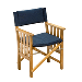 WHITECAP TEAK DIRECTOR'S CHAIR II WITH NAVY CUSHION Part Number: 61052