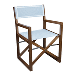 WHITECAP TEAK DIRECTOR'S CHAIR WITH WHITE BATYLINE FABRIC Part Number: 63061