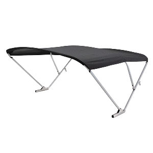 SureShade Power Bimini - Clear Anodized Frame - Black Fabric CD-90129