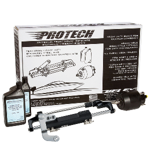 Uflex PROTECH 3.1 Front Mount OB Hydraulic System - Includes UP28 FM Helm, Oil &amp; UC128-TS/3 Cylinder - No Hoses CD-90182