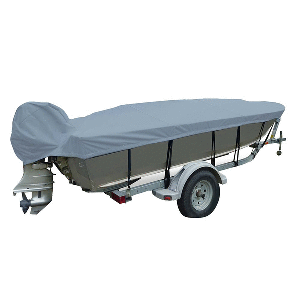 Carver Poly-Flex II Wide Series Styled-to-Fit Boat Cover f/16.5&#39; V-Hull Fishing Boats - Grey CD-90972