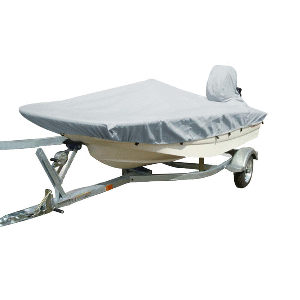 Carver Poly-Flex II Wide Series Styled-to-Fit Boat Cover f/13.5 V-Hull Fishing Boats - Grey