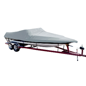 Carver Poly-Flex II Styled-to-Fit Boat Cover f/18.5&#39; Sterndrive Ski Boats with Low Profile Windshield - Grey CD-91066