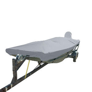 Carver Poly-Flex II Wide Series Styled-to-Fit Boat Cover f/13.5 V-Hull Fishing Boats - Grey