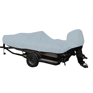 Carver Poly-Flex II Styled-to-Fit Boat Cover f/19.5&#39; Fish &amp; Ski Style Boats w/Walk-Thru Windshield - Grey CD-91127