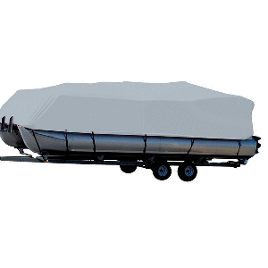 Carver Sun-DURA&reg; Styled-to-Fit Boat Cover f/22.5&#39; Pontoons w/Bimini Top &amp; Partial Rails - Grey CD-91140