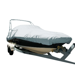 Carver Sun-DURA&reg; Specialty Boat Cover f/22.5&#39; Sterndrive Deck Boats w/Tower - Grey CD-91225