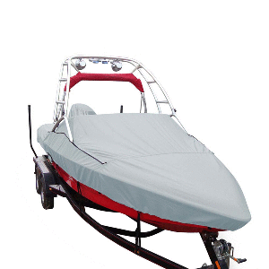 Carver Sun-DURA&reg; Specialty Boat Cover f/22.5&#39; Sterndrive V-Hull Runabouts w/Tower - Grey CD-91233