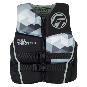 Full Throttle Men&#39;s Rapid-Dry Flex-Back Life Jacket - M - Black/Grey CD-91376