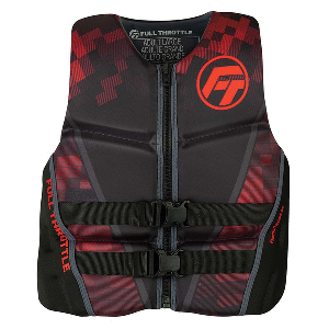 Full Throttle Men&#39;s Rapid-Dry Flex-Back Life Jacket - L - Black/Red CD-91382