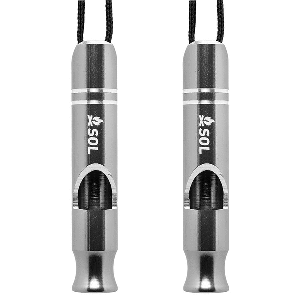 S.O.L. Survive Outdoors Longer Rescue Metal Whistle- 2 Pack CD-91812