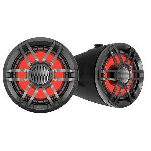 FUSION XS Series - 6.5&quot; Marine Wake Tower Speakers w/RGB - Grey CD-93757