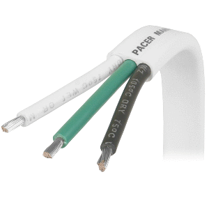 Pacer 6/3 AWG Triplex Cable - Black/Green/White - 50' 