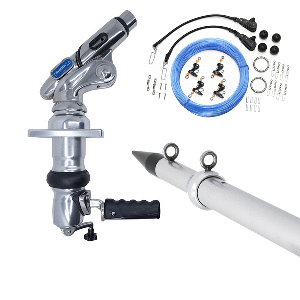 Tigress XD Crank Top Mount System - 18' - Silver Outriggers Pro Series Double Rigging Kit - 88825-2