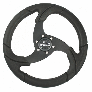Schmitt &amp; Ongaro Folletto 14.2&quot; Wheel - Black Polyurethane - 3/4&quot; Tapered Shaft w/Black Center Cap CD-97592