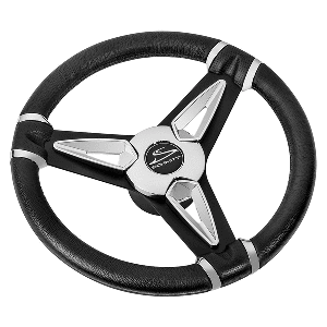 Schmitt &amp; Ongaro PU50 14&quot; Wheel - Chrome Cap &amp; Spoke Inserts - Black Spokes - 3/4&quot; Tapered Shaft CD-97598