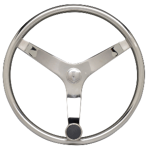 Uflex - V46 - 13.5&quot; Stainless Steel Steering Wheel w/Speed Knob CD-97762