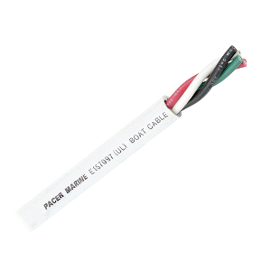 Pacer Round 4 Conductor Cable - 100' - 10/4 AWG - Black, Green, Red &amp; White