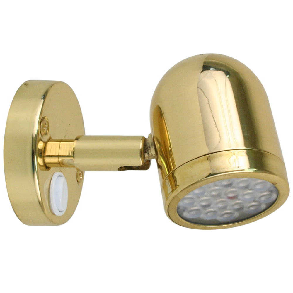 image for Scandvik LED Brass Reading Light – 10-30V