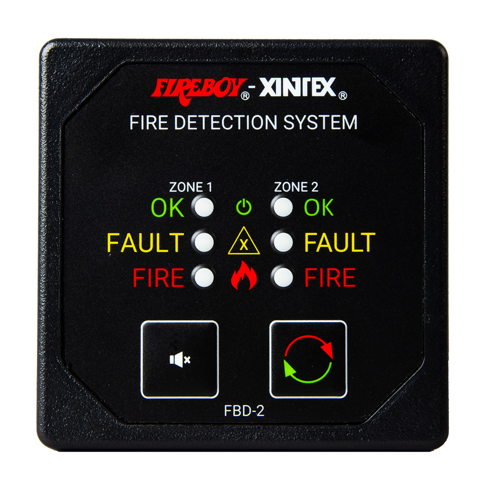 image for Fireboy-Xintex Two Zone Detection & Alarm Panel – 2-5/8″ Display – 12/24V DC