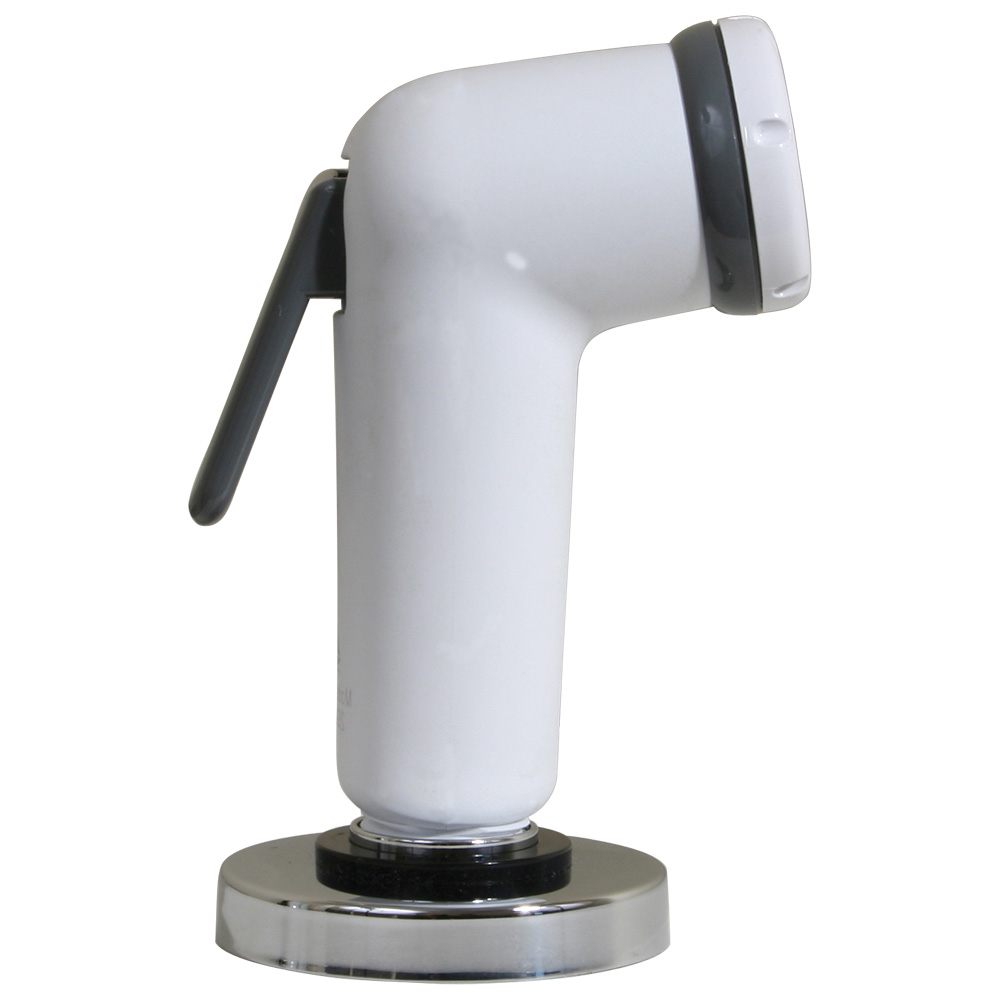 image for Scandvik Straight Handle Pull Out Sprayer – White w/6' Hose