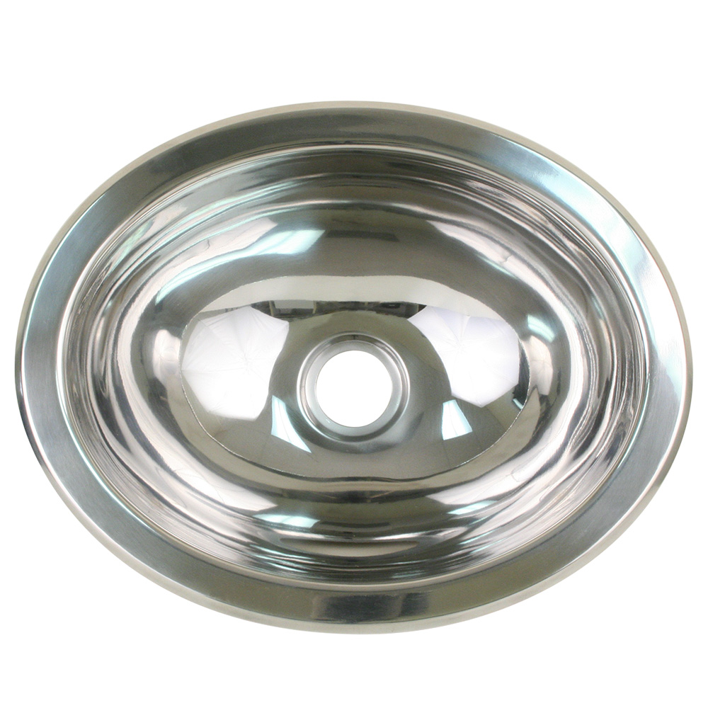image for Scandvik Polished SS Oval Sink – 13.25″ x 10.5″