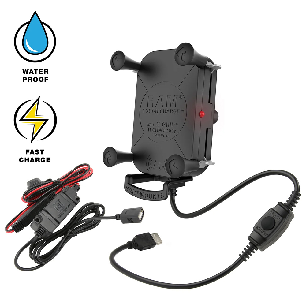 image for RAM Mount Tough-Charge™ 15W Waterproof Wireless Charging Holder w/Charger
