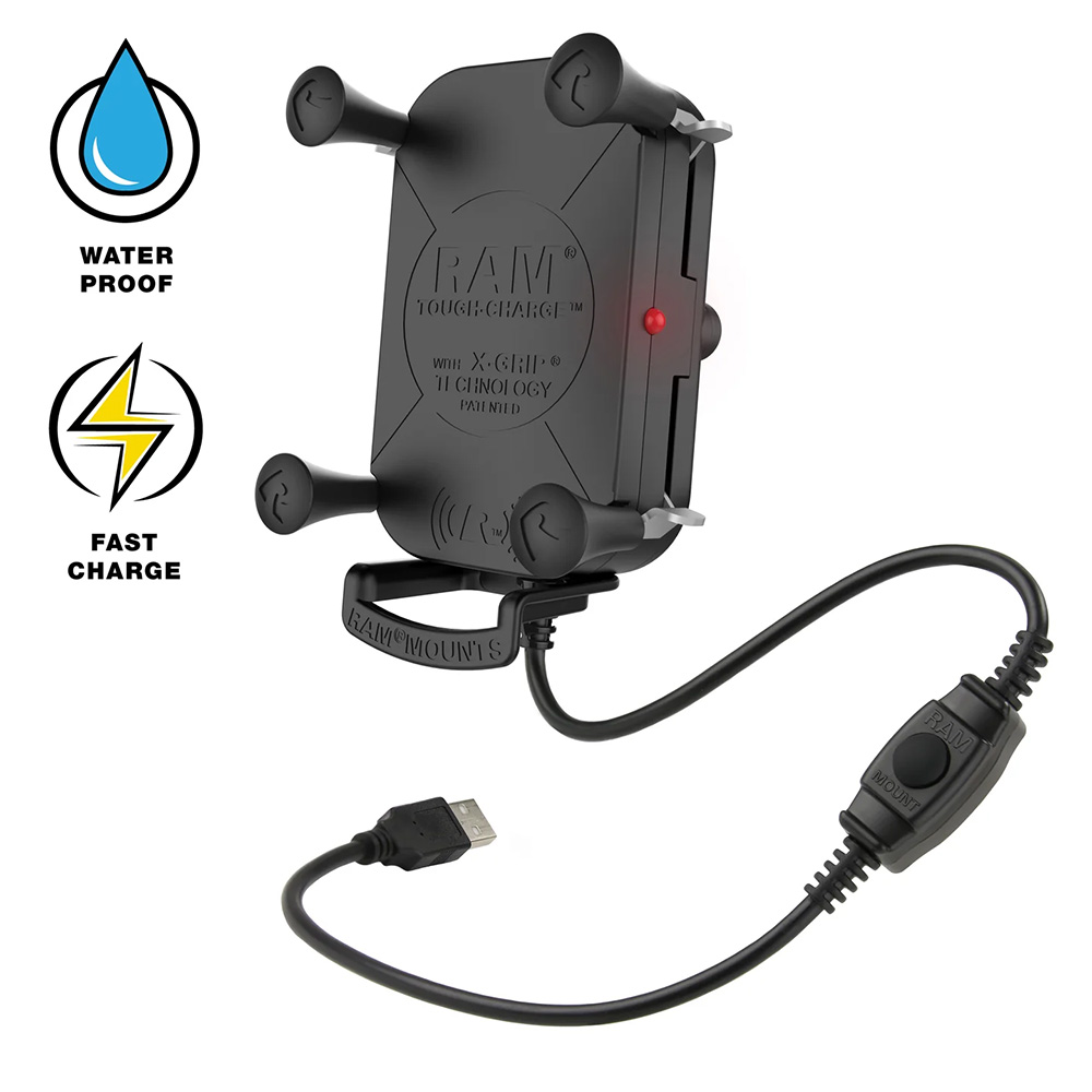 image for RAM Mount Tough-Charge™ w/X-Grip® 15W Waterproof Wireless Charging Holder
