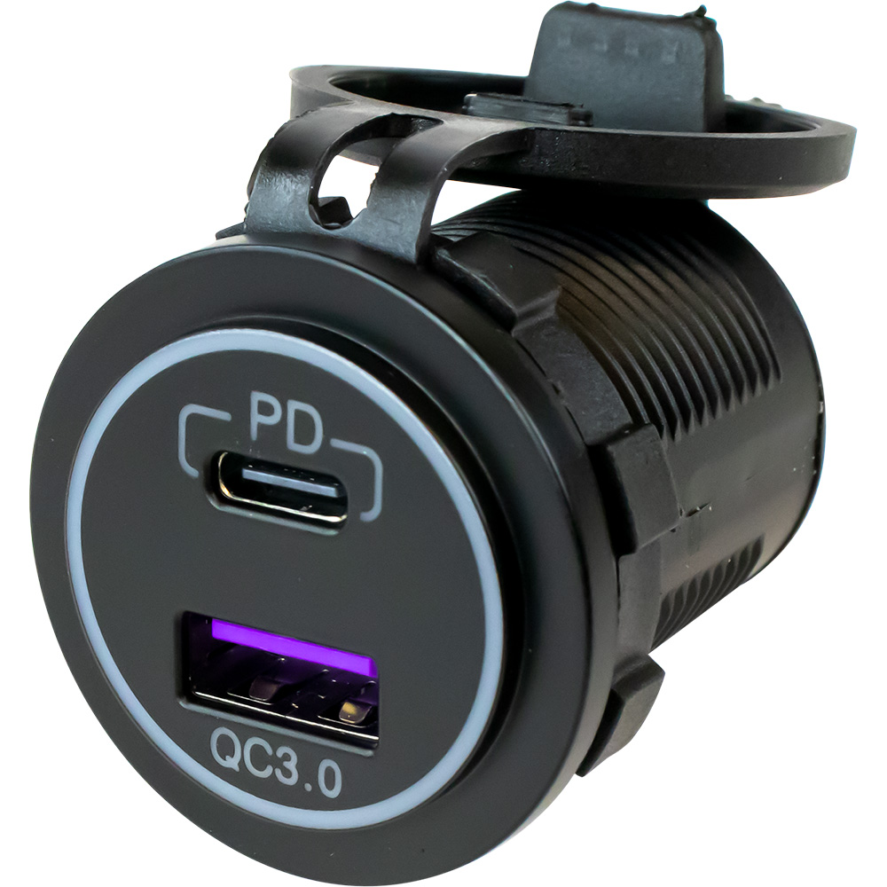image for Sea-Dog USB 3.0 & USB-C Power Socket w/Out Light