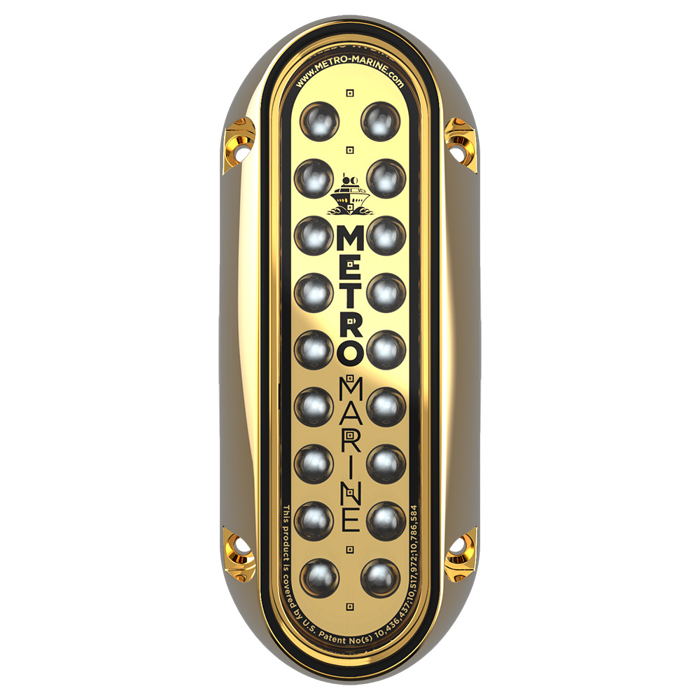 image for Metro Marine High-Output Elongated Vertical Mount Light w/Intelligent Monochromatic LED's – Green, 45° Beam