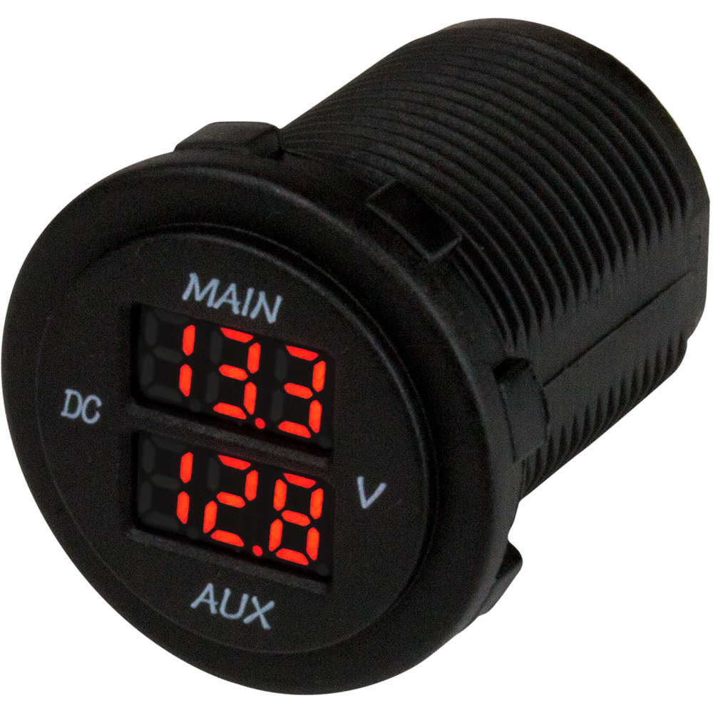 image for Sea-Dog Round Voltage Meter 5V-15VDC w/Rainbow Dial