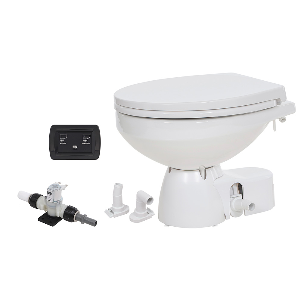 image for Jabsco Quiet Flush E2 Fresh Water Toilet Regular Bowl – 12V – Soft Close Lid