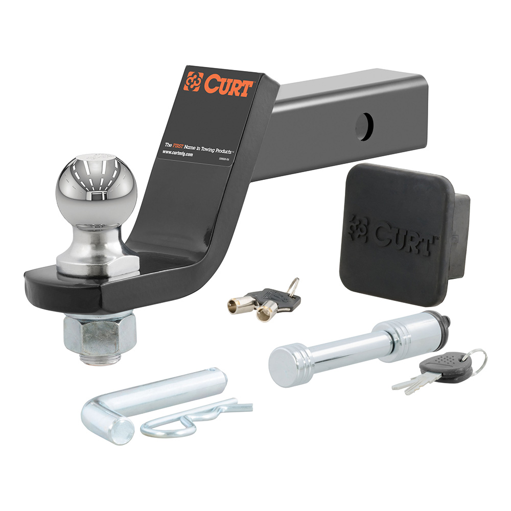 image for CURT Towing Starter Kit w/2″ Ball – 2″ Shank – 7,500 lbs – 4″ Drop