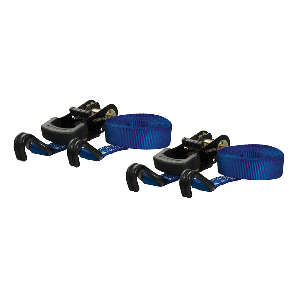 image for CURT 16' Blue Cargo Straps w/”J” Hooks – 733 lbs – 2 Pack