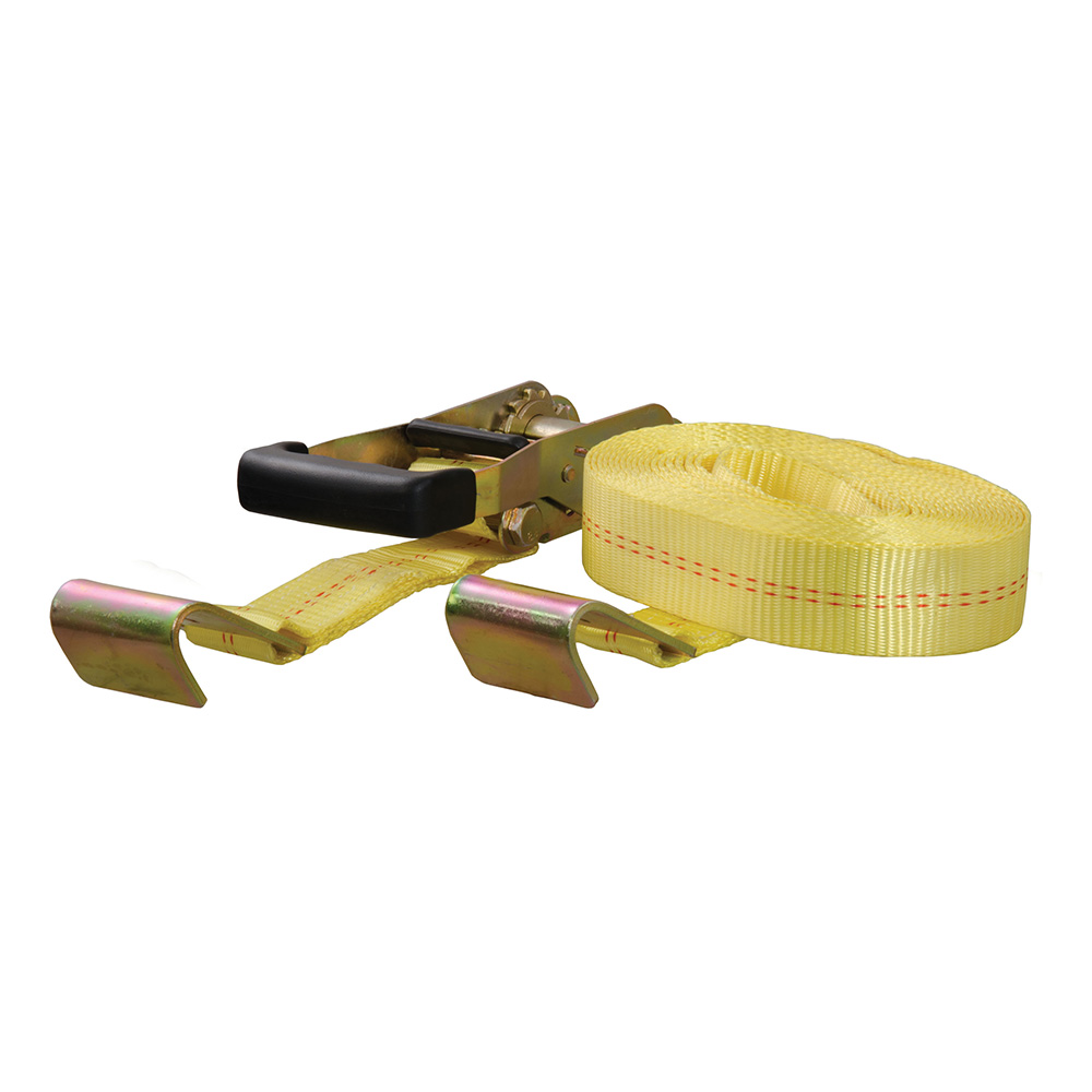 image for CURT 27' Yellow Cargo Strap w/Flat Hooks – 3,333 lbs
