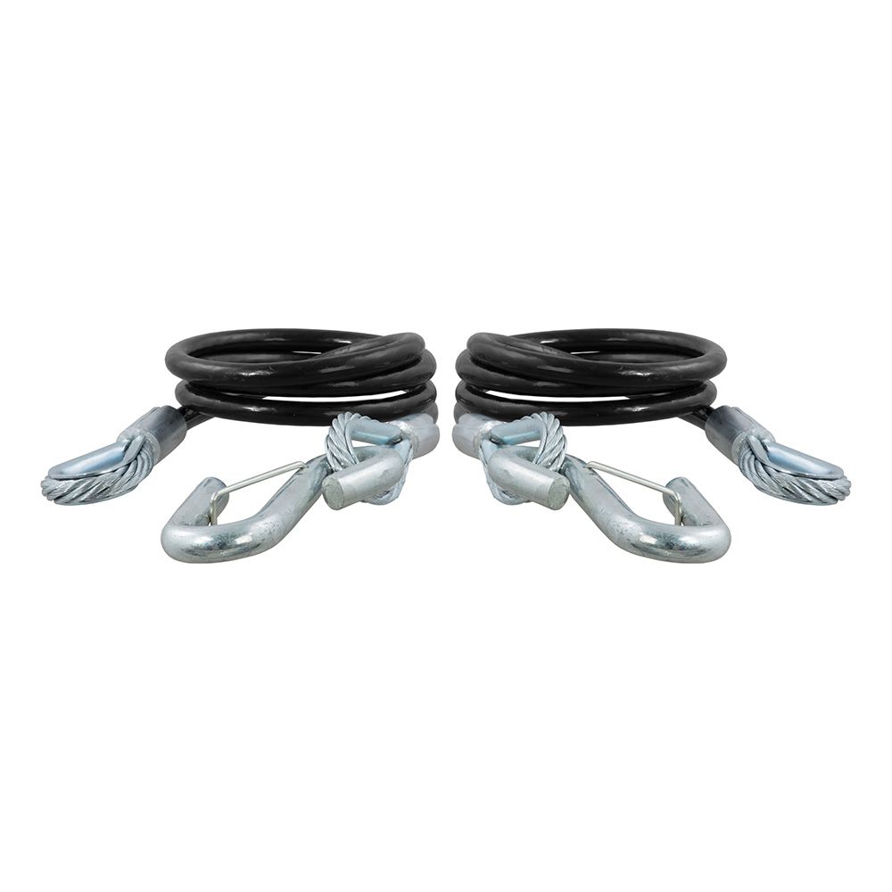 image for CURT 44-1/2″ Safety Cables w/2 Snap Hooks – 5,000 lbs. – Vinyl Coated – 2 Pack