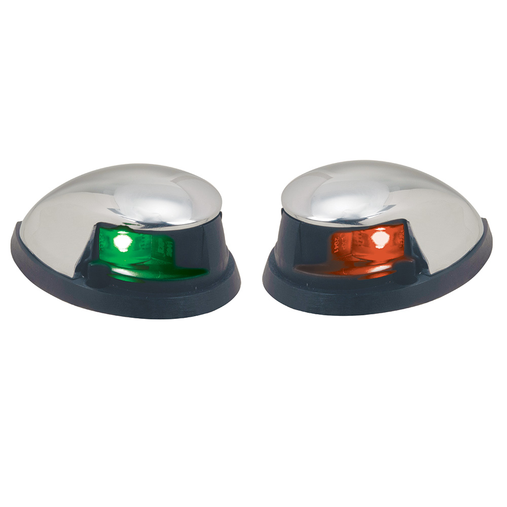 image for Perko Red/Green Horizontal Mount Side Lights – Pair – Chrome Plated Zinc