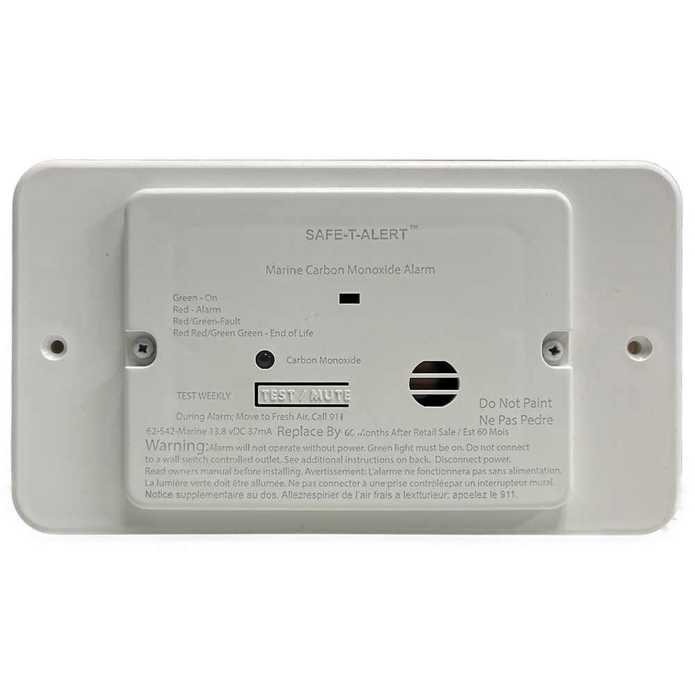 image for Safe-T-Alert 62 Series Marine Carbon Monoxide – Flush Mount – White – 12V w/Trim Ring
