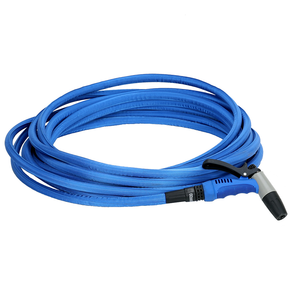 image for HoseCoil 50' Blue Flexible Hose Kit with Rubber Tip Nozzle