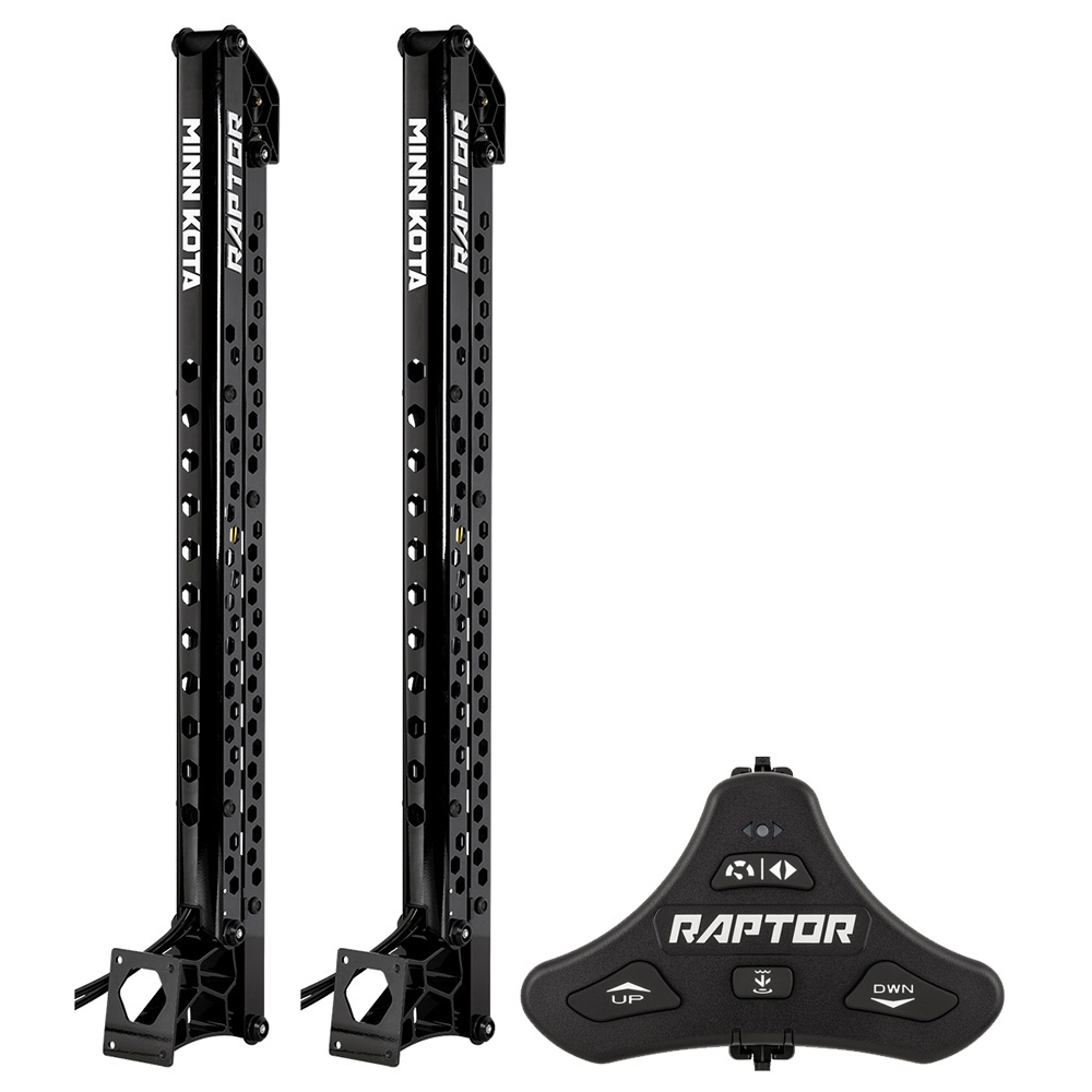 image for Minn Kota Raptor Bundle Pair – 10′ Black Shallow Water Anchors w/Active Anchoring & Footswitch Included